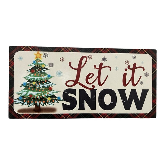 Let it snow,Christmas sign, 12.5x6 inches,Wood sign,Christmas Decor,Wreath Supplies, Attachment,Wood Sign