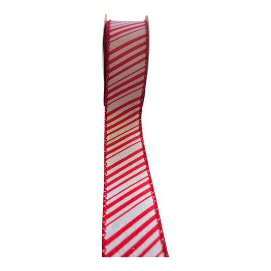 Candy Cane ribbon,1.5 x 10 Yards, WireD Christmas ribbon,Christmas Decor,Christmas Bows,Wreath attachments,Wreath Supplies,Craft Supplies,