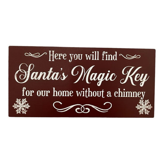 Merry Christmas,Santas Magic Key,Christmas sign, 12.5x6 inches, Wood sign, Christmas Decor, Wreath Supplies, Attachment,Wood Sign
