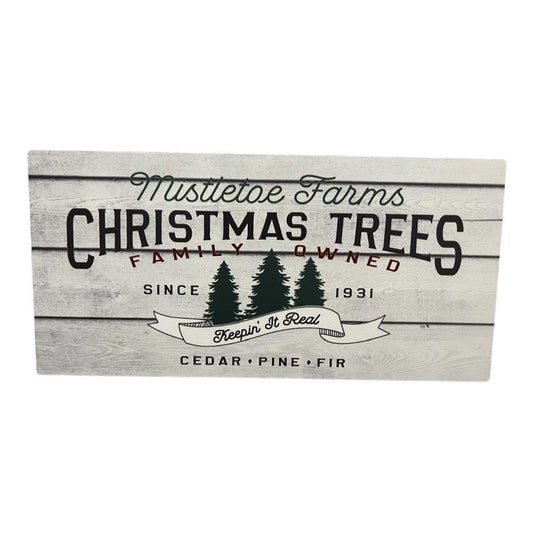 Mistletoe farms,Christmas sign,12.5x6 inches,Wood sign,Christmas Decor,Wreath Supplies,Wreath Attachment,Wreath Sign,Christmas Tree Farms