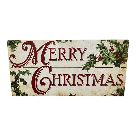 Merry Christmas, holly,Christmas sign,12.5x6 inches,Wood sign,Christmas Decor,Wreath Supplies,Attachment,Wish you a Merry Christmas